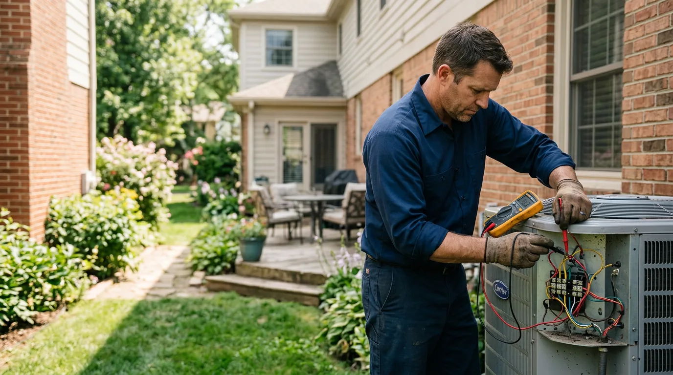 HVAC technician working near Evanston, WY
